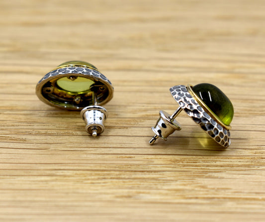 Caribbean amber stud earrings