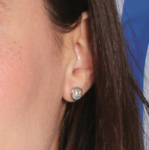 Ohrstecker "Ahoi" Strandsand/Steinsand blau