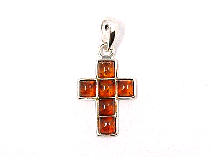 Bernstein Anhänger Kreuz