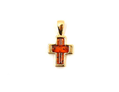 Bernstein Anhänger Kreuz