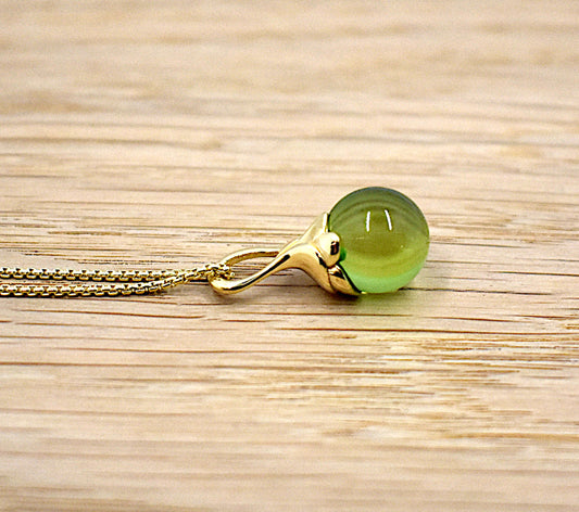 Karibischer Bernstein Kette vergoldet