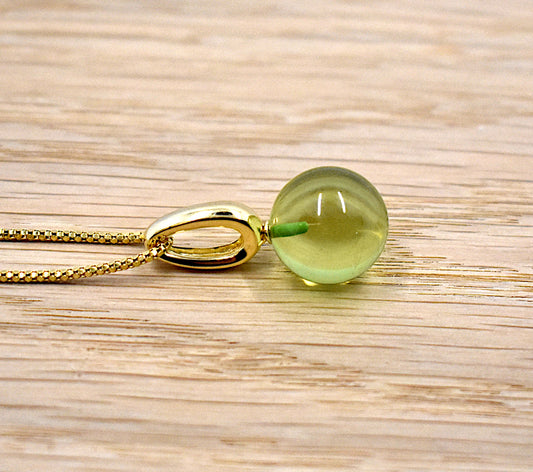 Karibischer Bernstein Kette vergoldet