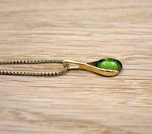 Karibischer Bernstein Kette vergoldet