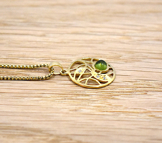 Karibischer Bernstein Kette vergoldet