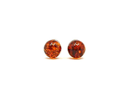 Bernstein Ohrstecker 6mm