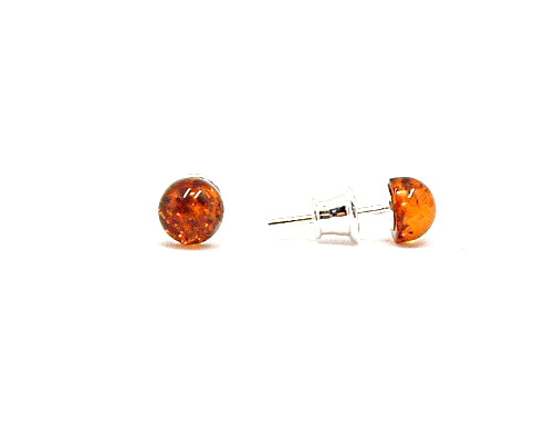 Bernstein Ohrstecker 6mm