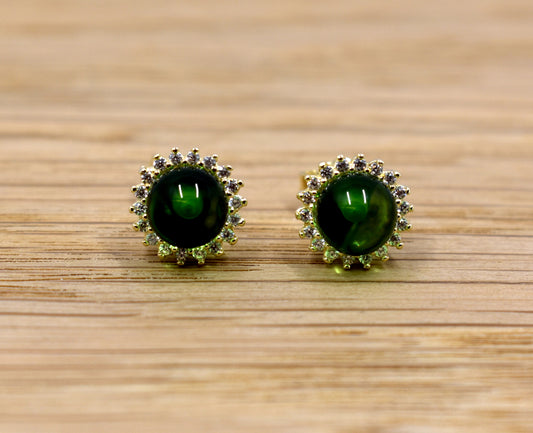 Caribbean amber stud earrings