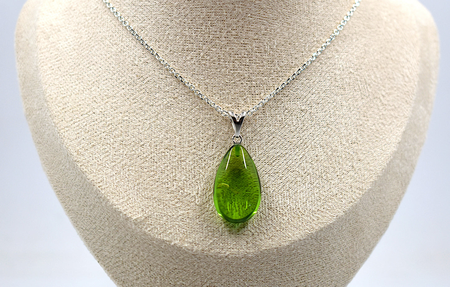 Karibischer Bernstein Anhänger Tropfen klein