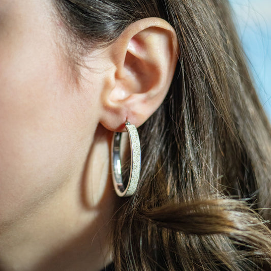 Creole "oval 36,8mm" Strandsand