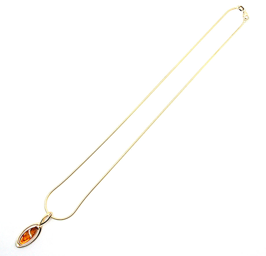 Amber necklace gold plated