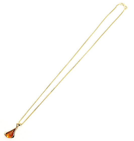 Amber necklace gold plated