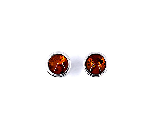 Amber stud earrings