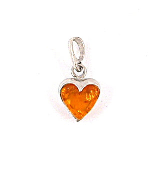 Amber pendant heart