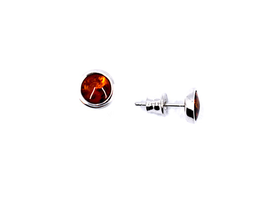 Amber stud earrings