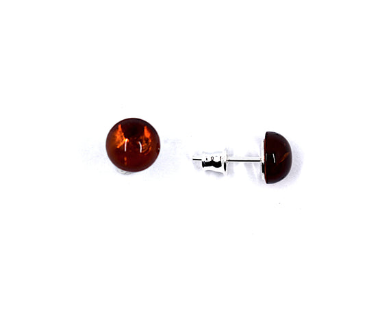 Bernstein Ohrstecker 8mm