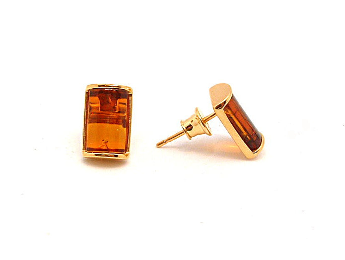 Amber stud earrings