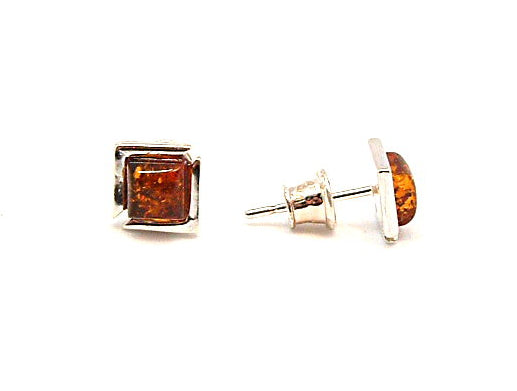 Amber stud earrings