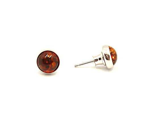 Amber stud earrings 9mm